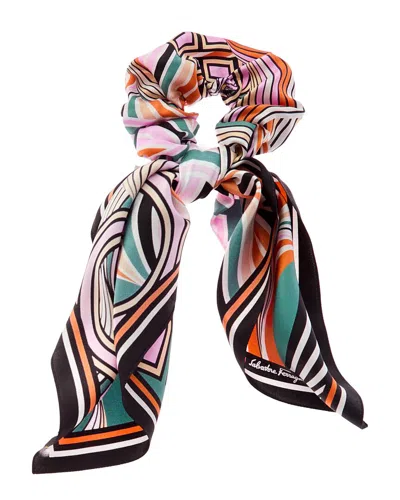 Ferragamo Gancio Silk Ribbon Hair Elastic In Multi