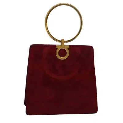Pre-owned Ferragamo Gancio Suede Handbag () In Red