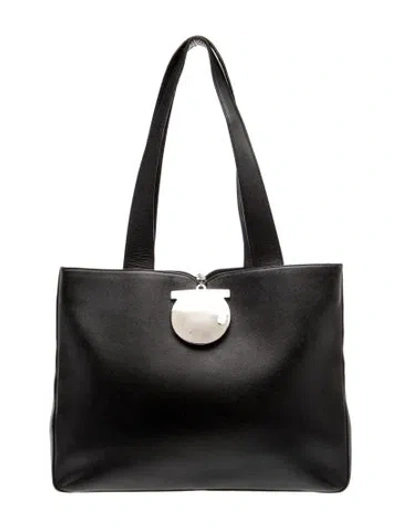 Pre-owned Ferragamo Gancio Tote In Black