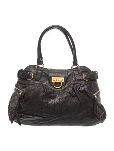 Pre-owned Ferragamo Gancio Tote In Black