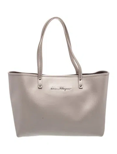 Pre-owned Ferragamo Gancio Tote In Grey