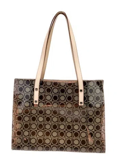 Pre-owned Ferragamo Gancio Tote In Neutral