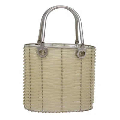 Pre-owned Ferragamo Gancio Vinyl Handbag () In Beige