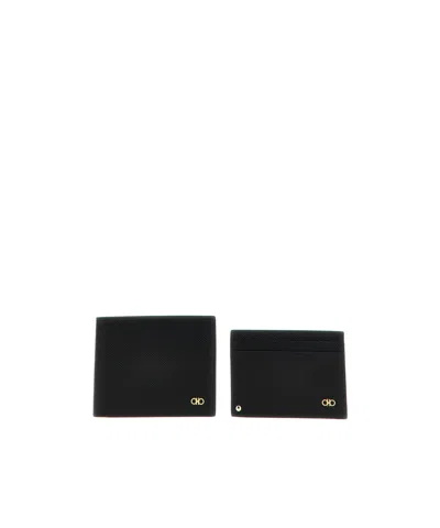 FERRAGAMO FERRAGAMO GANCINI PLAQUE WALLET CARD HOLDER SET