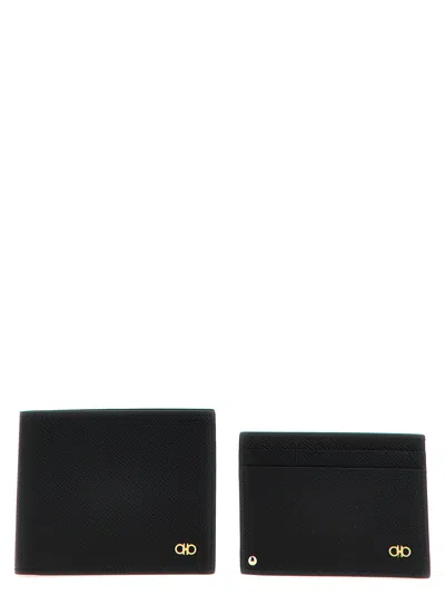 Ferragamo Gancio Wallets, Card Holders Black