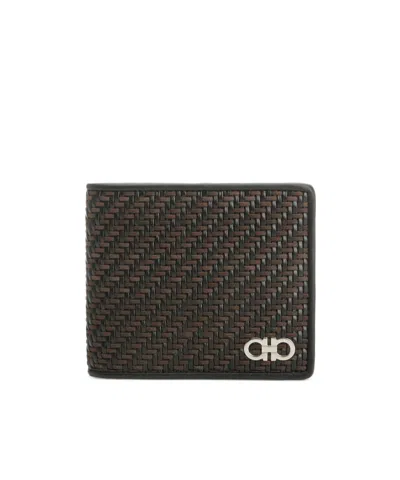FERRAGAMO GANCIO WOVEN CLASSIC WALLET