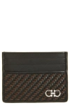 Ferragamo Gancio Woven Leather Card Case