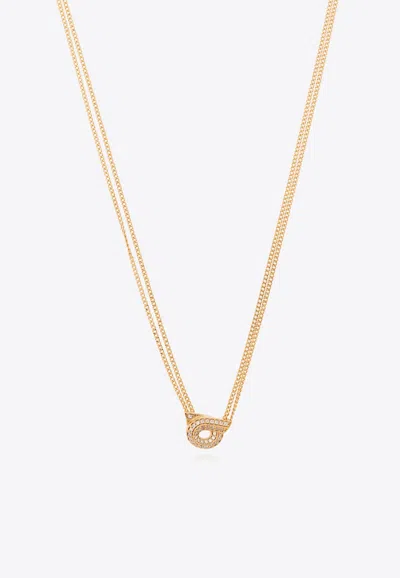 Ferragamo Ganstars Gancini Charm Necklace In Gold