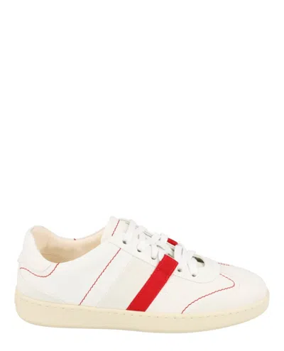 Ferragamo Garda Striped Leather Sneakers In Animal Print