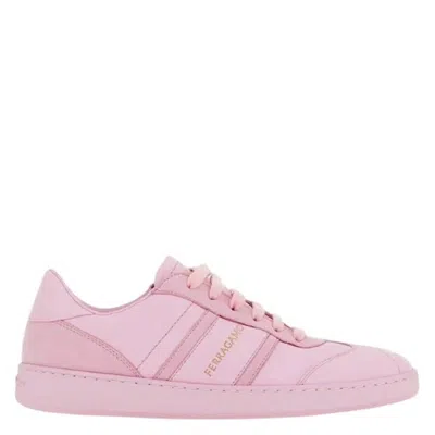 Ferragamo Garda Low-top Sneaker With Logo In Pink