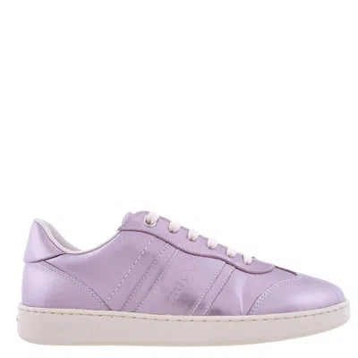 Ferragamo Garda Low-top Sneaker With Logo In Purple