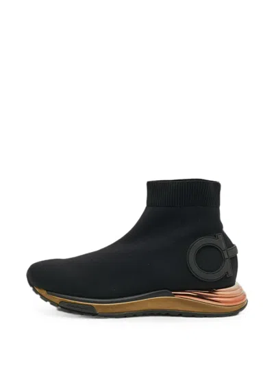 Pre-owned Ferragamo Gardena High-top Sneakers In Black