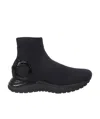 Ferragamo Knitted Sock-style Sneakers In Black