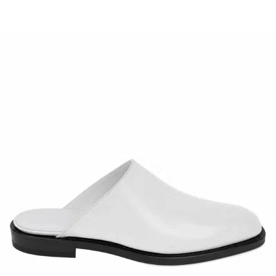 Ferragamo Gasco Leather Mules In White