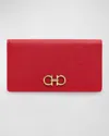 Ferragamo Gemini Bifold Leather Wallet In Lipstick
