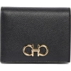 Ferragamo Gancini Leather Card Case In Black