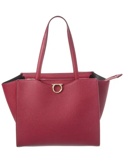 Ferragamo Gemini Leather Satchel In Blue