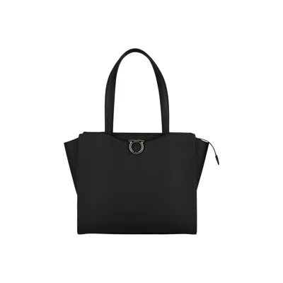 Pre-owned Ferragamo Gemini Leather Shoulder Bag 'black' | Women's Size Onesize