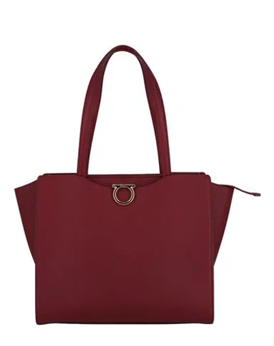 Ferragamo Gemini Leather Shoulder Bag Woman Shoulder Bag Red Size - Calfskin
