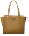 Ferragamo Gemini Leather Tote In Brown