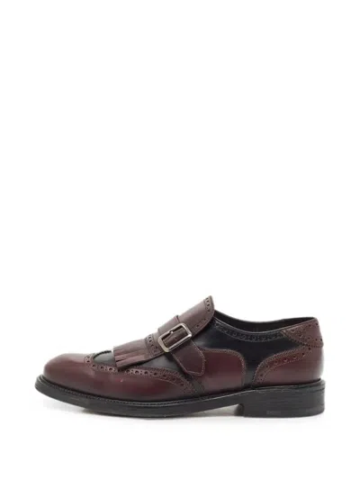 Pre-owned Ferragamo Genesis Fringe-detail Monk Shoes In Red