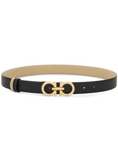 Ferragamo Genuine Leather Stylish Belt In Black