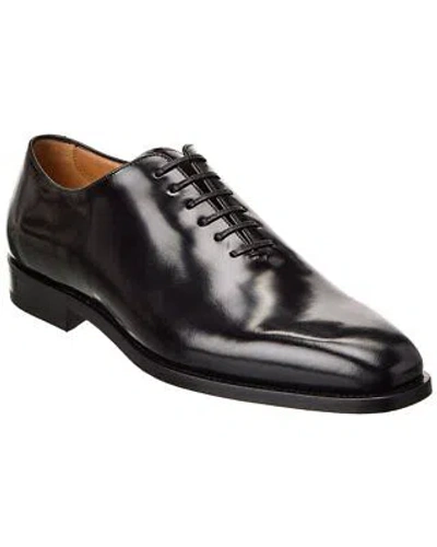 Pre-owned Ferragamo Geoffery Leather Oxford Men's Black 11 Uk Ee