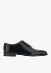 Ferragamo Black Leather Geoffrey Lace-up Shoes In Black