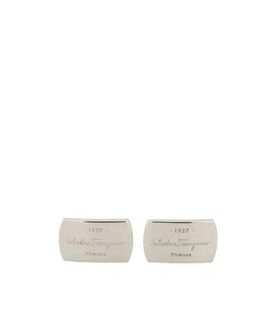 Ferragamo Geometric Cufflinks In Silver