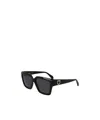 Ferragamo Gancini Acetate Square Sunglasses In Black