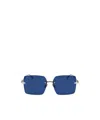 Ferragamo Prisma 60mm Rectangular Sunglasses In Blue