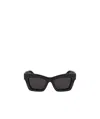 Ferragamo Geometric Frame Sunglasses In Black