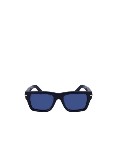 Ferragamo Geometric Frame Sunglasses In Blue