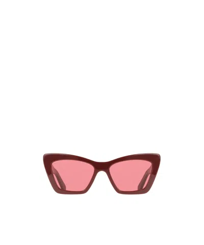Ferragamo Geometric Frame Sunglasses In Burgundy