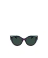 Ferragamo Geometric Frame Sunglasses In Green