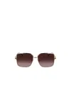 Ferragamo Geometric Frame Sunglasses In Gold