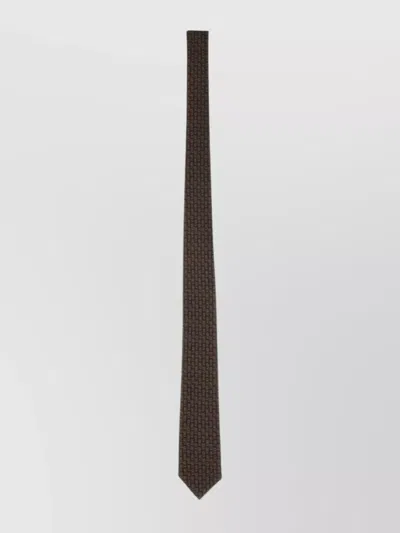 Ferragamo Geometric Jacquard Slim Tie