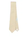 Ferragamo Geometric-pattern Silk Tie In Neutral
