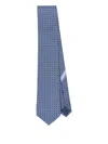 Ferragamo Cravatta Aida In Seta Stampa Vara In Blue