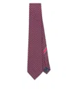 Ferragamo Geometric-pattern Silk Tie In Pink