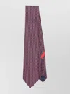 Ferragamo Geometric-pattern Silk Tie Contrast Trim In Multi