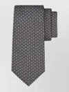 Ferragamo Geometric Pattern Silk Tie With Standard Width In Black