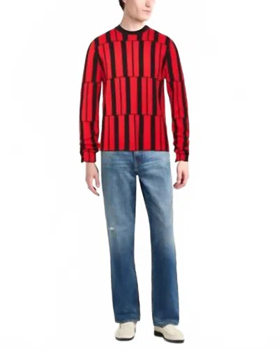 FERRAGAMO GEOMETRIC PATTERN SWEATER IN BLACK