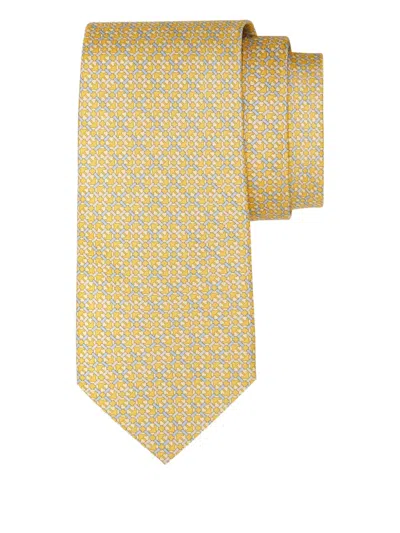 Ferragamo Geometric-patterned Tie In Yellow