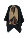 Ferragamo Geometric-print Cape In Black