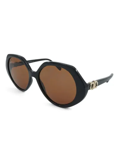 Ferragamo Geometric Sunglasses In Black