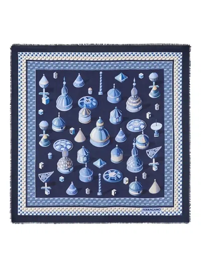 FERRAGAMO GEOMETRICAL RENAISSANCE PRINT-CASHMERE SHAWL