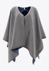 Ferragamo Geometrical Renaissance-print Reversible Cape In Gray
