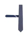Ferragamo Geometric-pattern Silk Tie In Blue