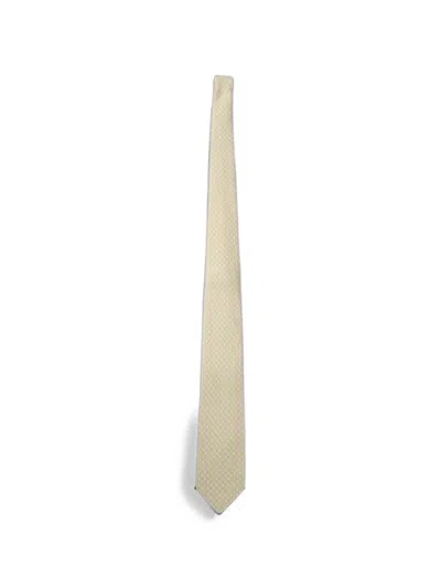 Ferragamo Geometric-pattern Silk Tie In Neutral